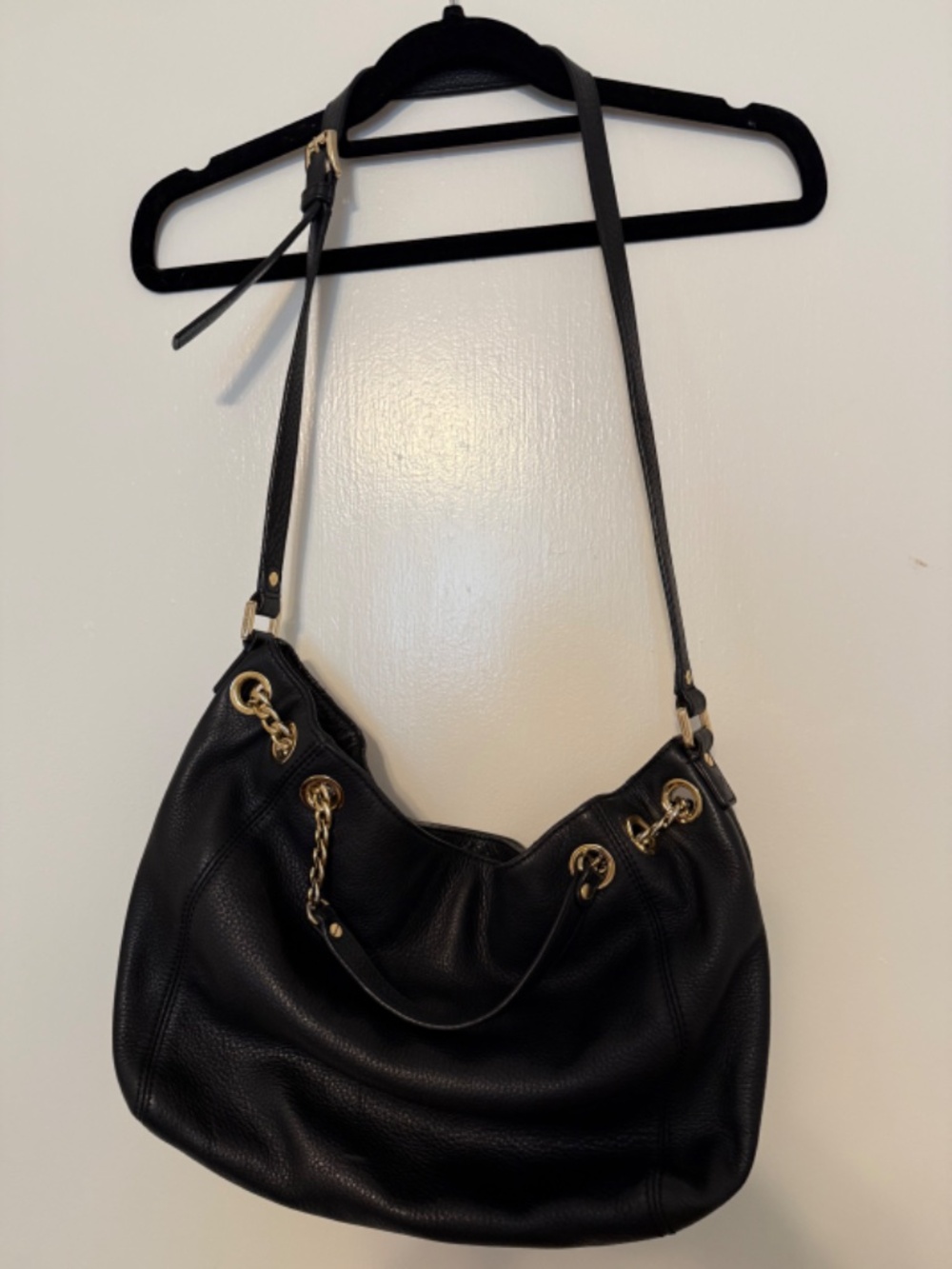 MICHAEL by Michael Kors Black Leather handbag short and long straps chain